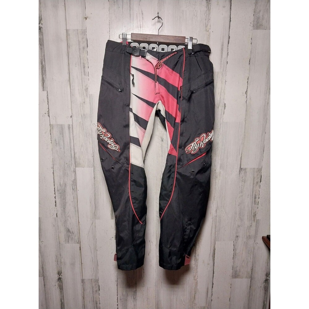 Women's Fly Racing Kinetic Motorcross Racing Pants - Pink Black Size 11-12
